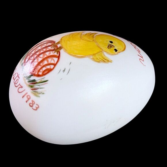 Vtg 1983 Ceramic Hand Painted “JASON” Easter Egg w/Chick & Easter Signed Boström - Picture 2 of 6